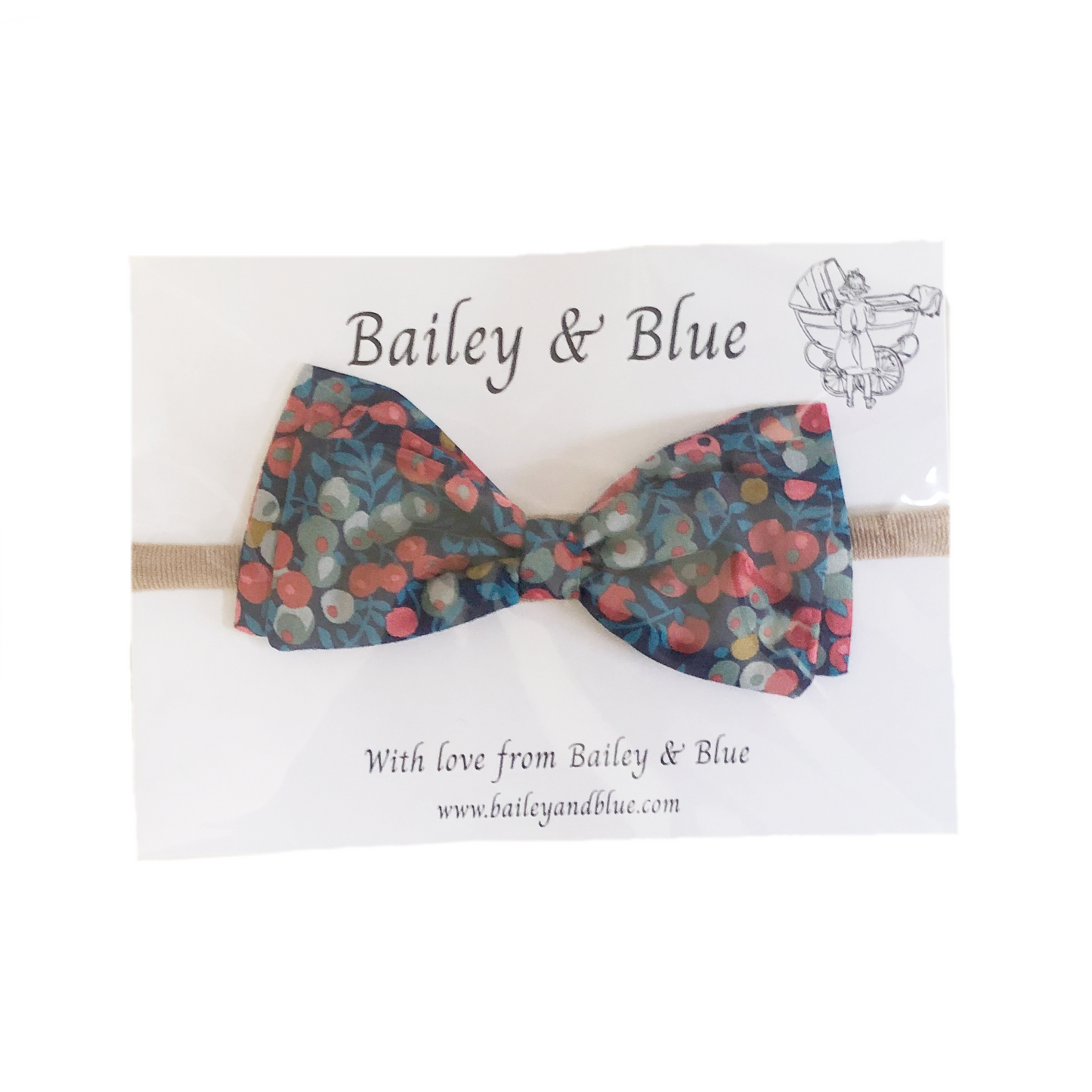 Liberty Wiltshire Navy Large Bow Headband