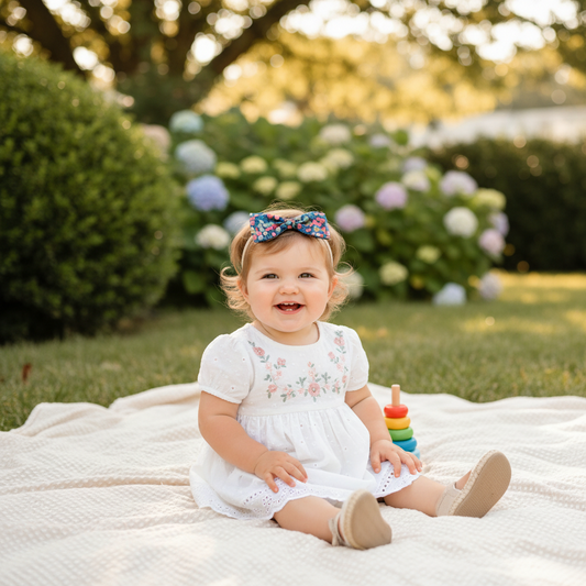 Liberty Wiltshire Navy Large Bow Headband