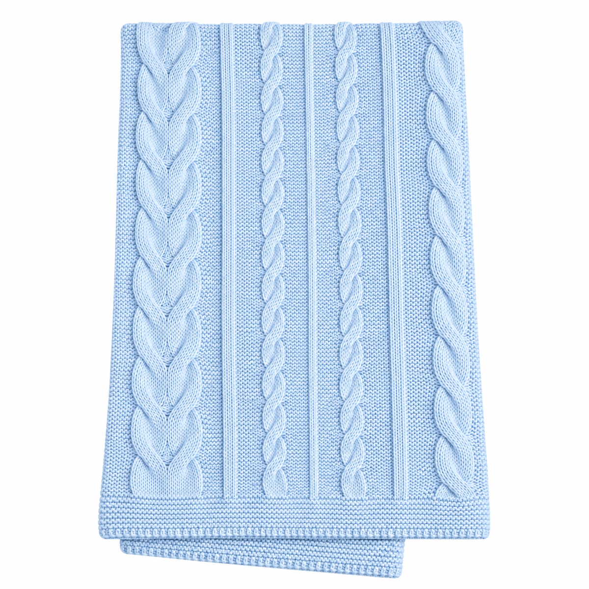 Blue Cable Knit Blanket