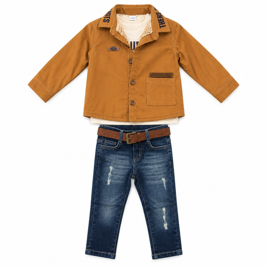 Boys Borg Lined Shirt Outfit