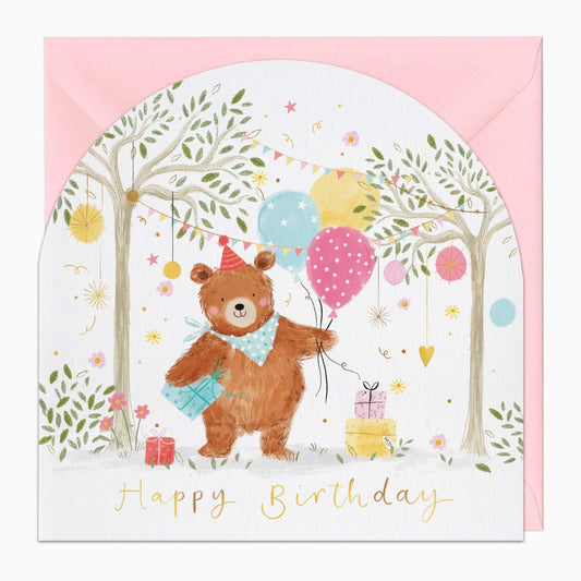 Bear with Balloons Birthday Card