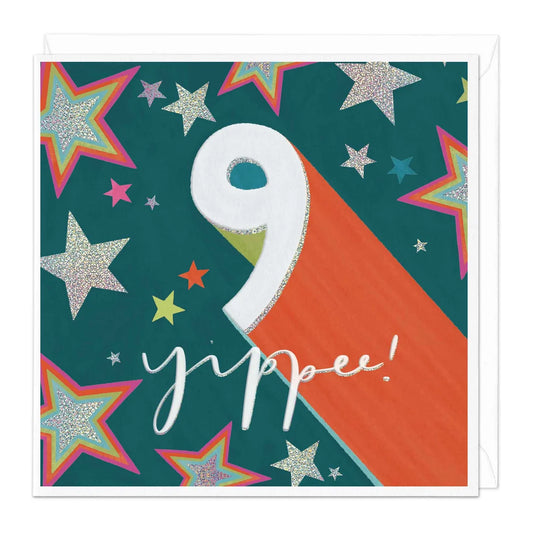 9 Star Birthday Card