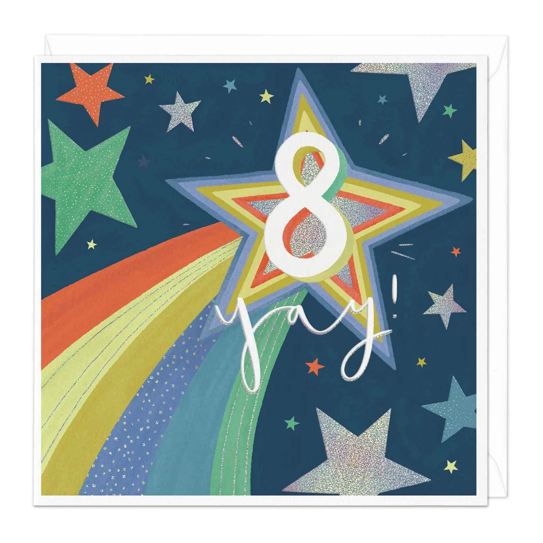 8 Star Birthday Card