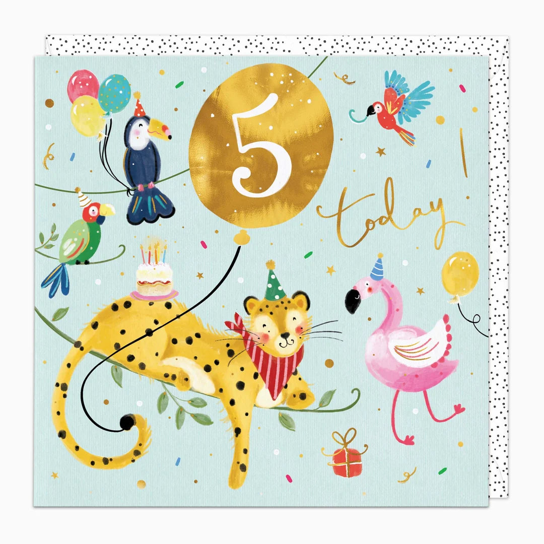Cheetah's 5th Birthday Card