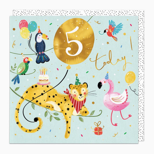 Cheetah's 5th Birthday Card
