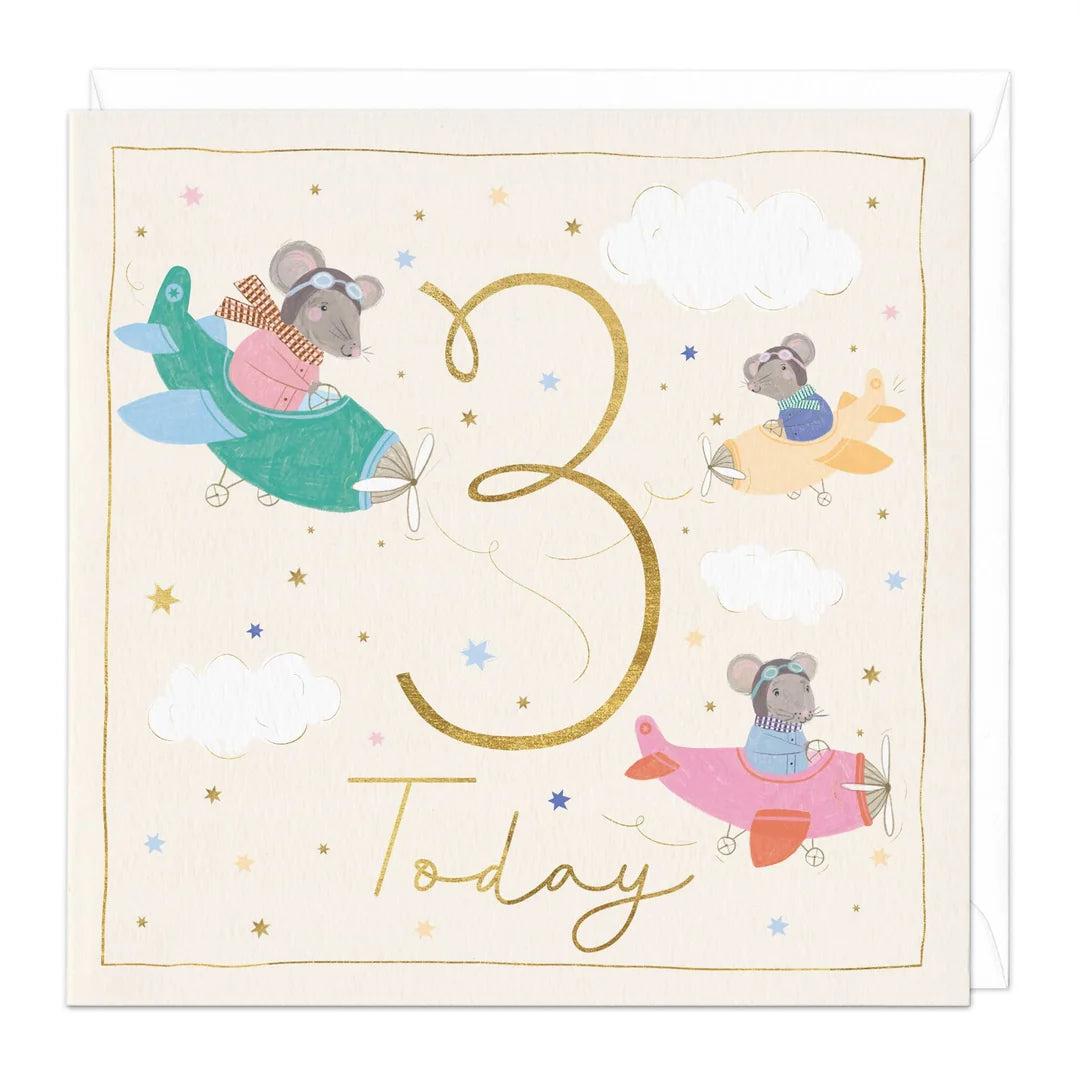 3 Little Pilots Birthday Card