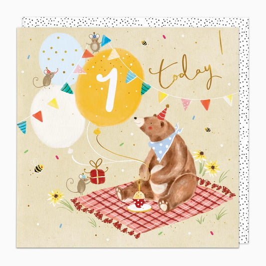 Bear's 1st Birthday Card