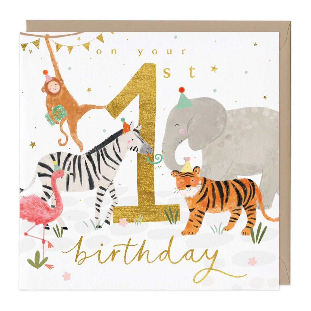 Wild 1st Birthday Card