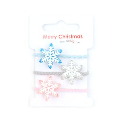 Snowflake Elastics - Card Of 3