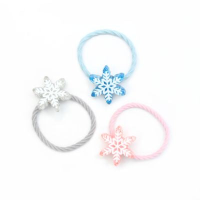 Snowflake Elastics - Card Of 3