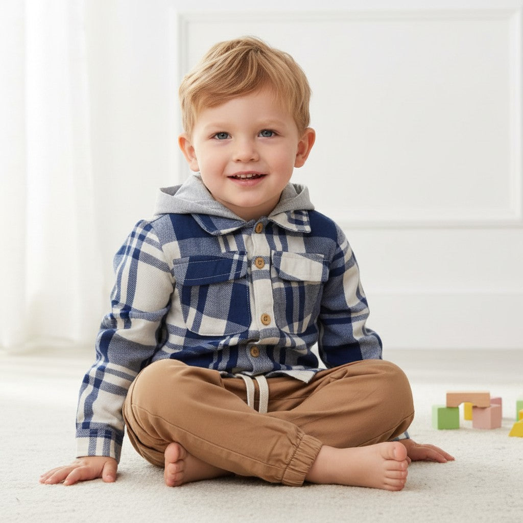 Boys Checked Jacket Outfit