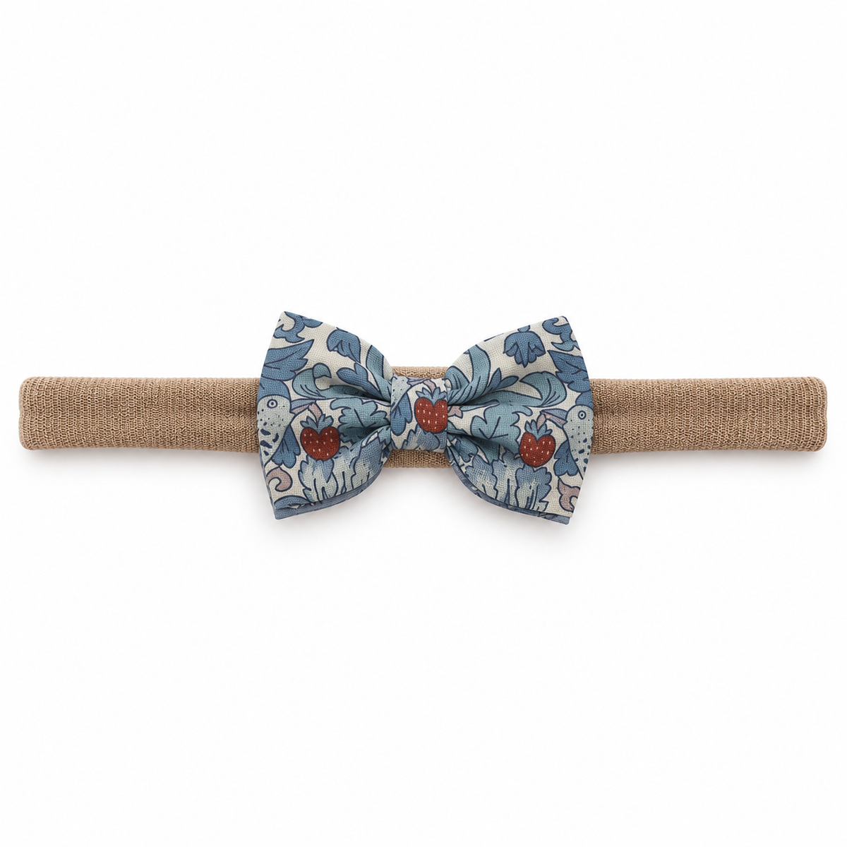 Liberty Strawberry Thief - Lavender Blue Small Bow Headband