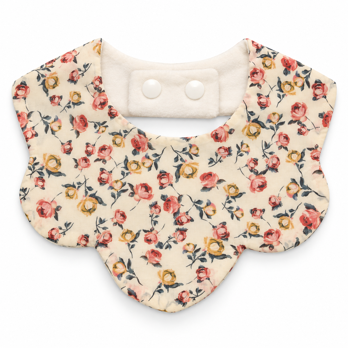Liberty Raining Rosebuds Scallop Edge Bib