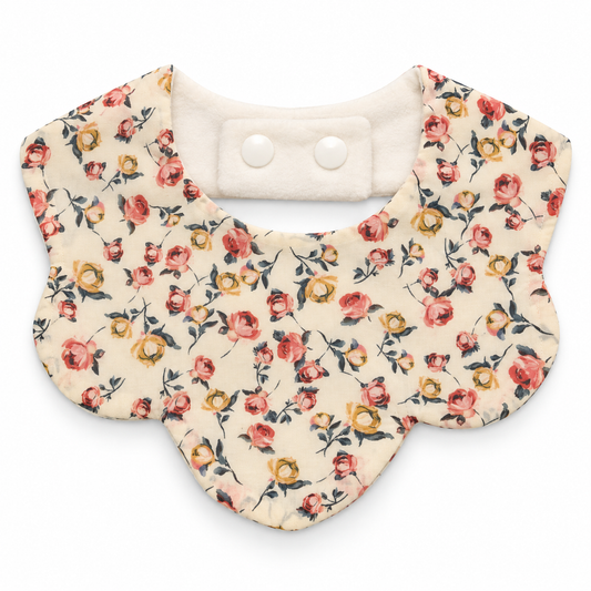 Liberty Raining Rosebuds Scallop Edge Bib