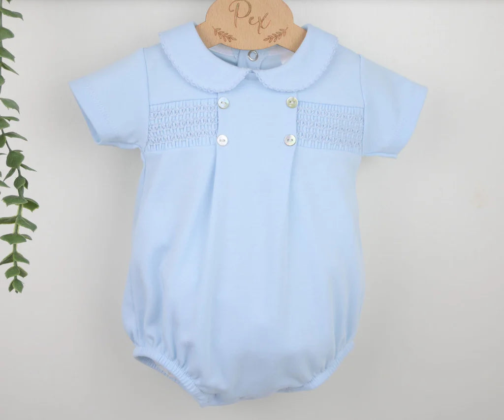 Baby Boys Smocked Romper Suit