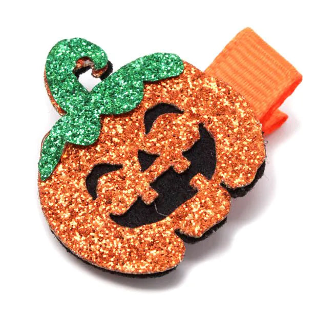 Set Of 2 Halloween Glitter Motif Clips