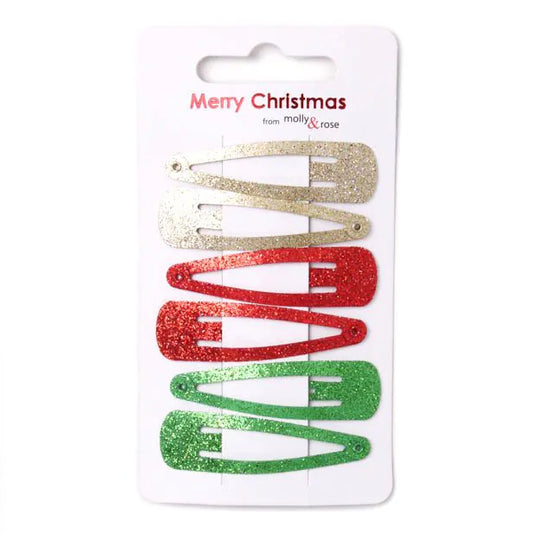 Set Of 6 Christmas Glitter Sleepies
