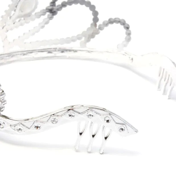 Recycled Silver Plastic Tiara With Pink Stones