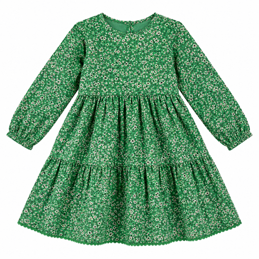 Girls Floral Long Sleeved Dress