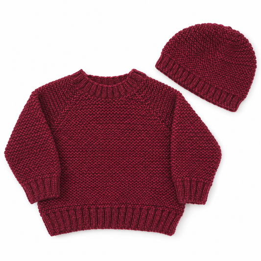 Hand Knitted Jumper & Hat Set