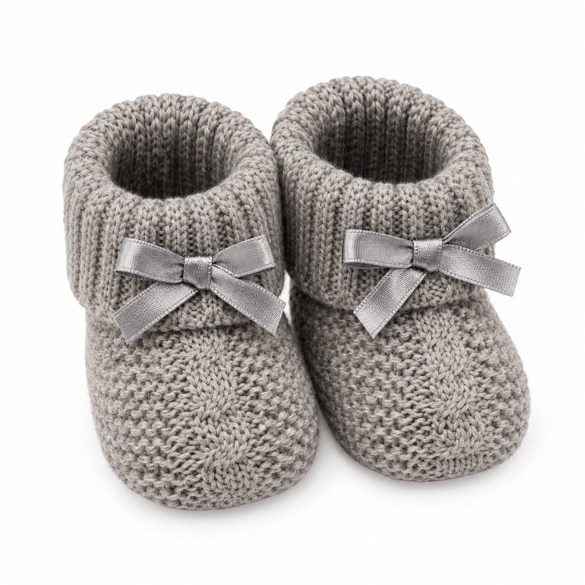 Grey Cable Knit Booties