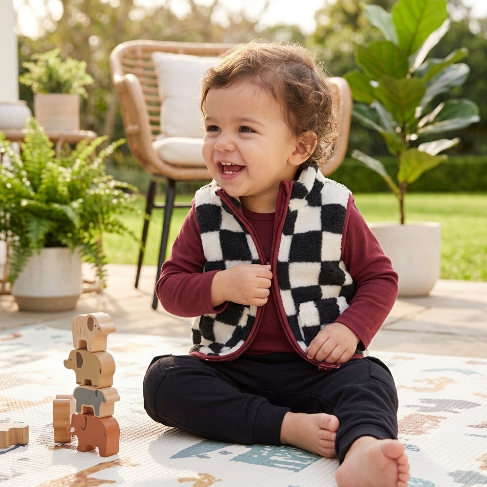 Baby Boys Borg Gilet Outfit