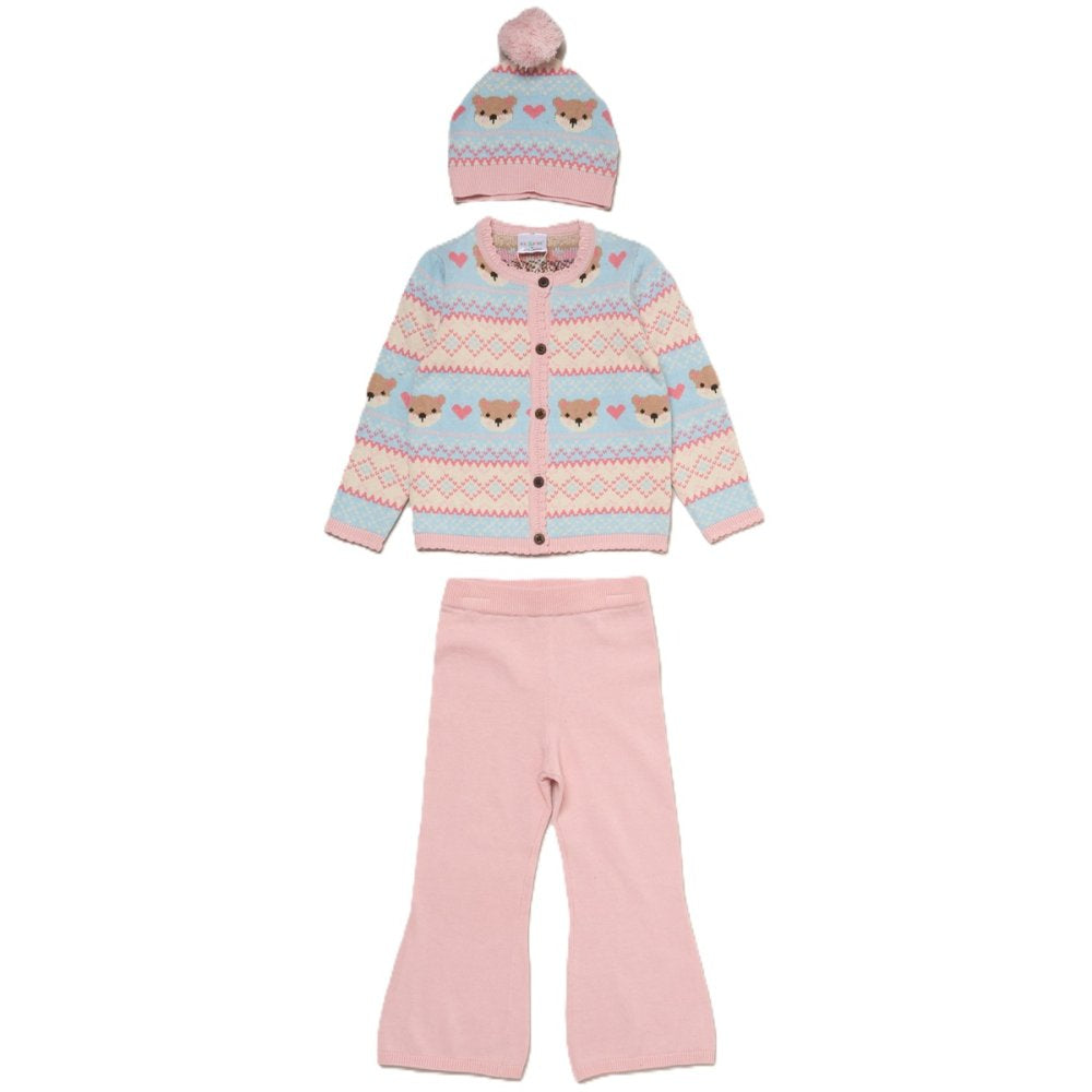 Girls Knitted Outfit with Bobble Hat