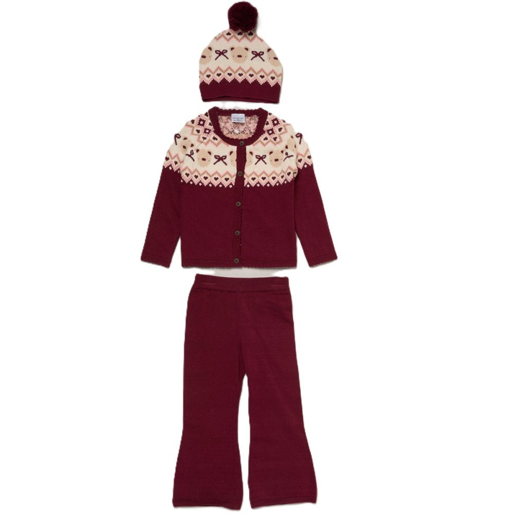Girls Knitted Outfit with Bobble Hat