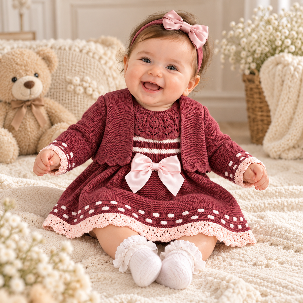 Baby Girls Knitted Dress Outfit