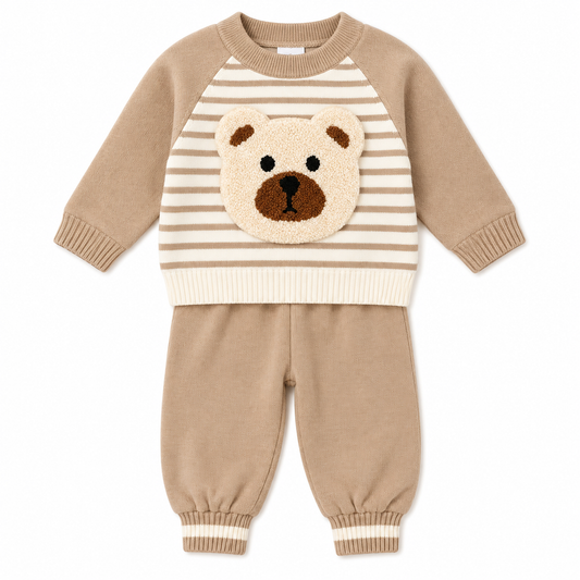 Baby Boys Knitted Teddy Bear Outfit
