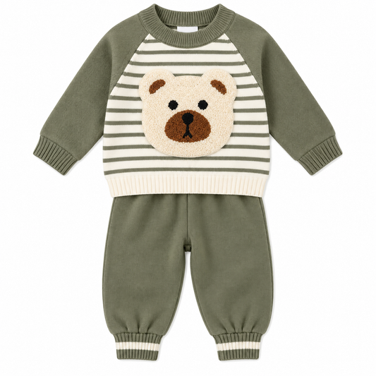 Baby Boys Knitted Teddy Bear Outfit