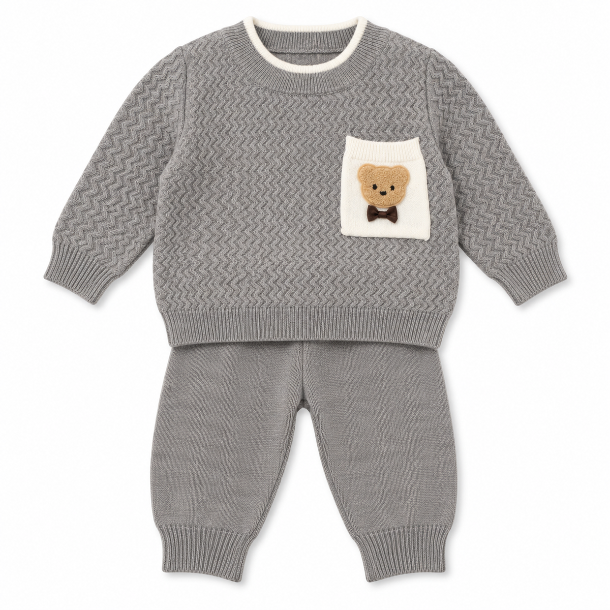 Baby Boys Knitted Teddy Bear Outfit