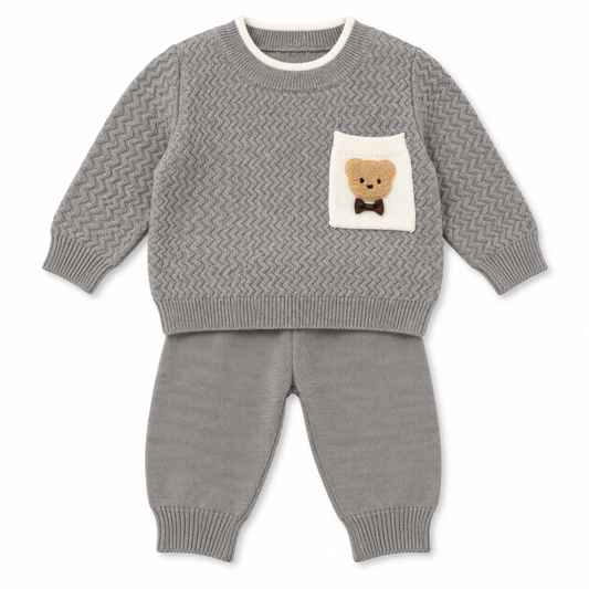 Baby Boys Knitted Teddy Bear Outfit