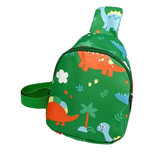 Green Dinosaur Cross Body Backpack