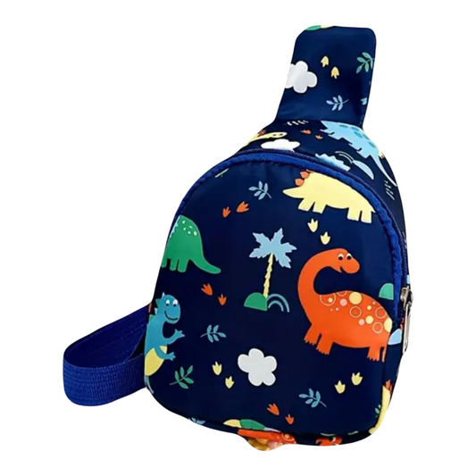 Blue Dinosaur Cross Body Backpack