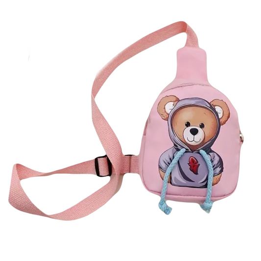 Pink Bear Cross Body Backpack