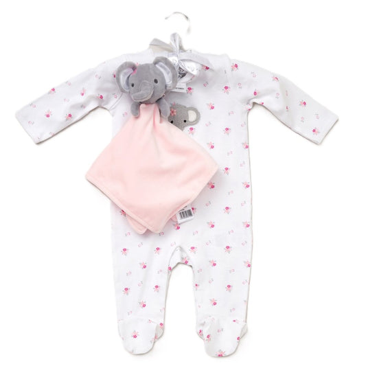 Baby Girls Elephant Sleepsuit & Comforter