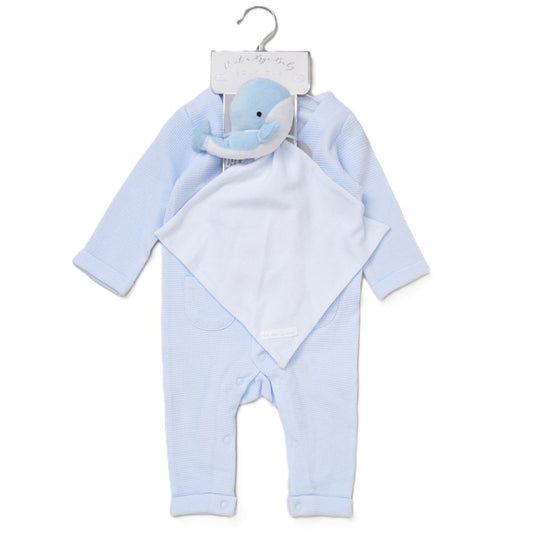 Baby Boys Waffle Romper & Comforter