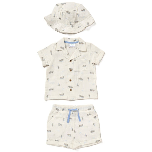 Baby Boys Muslin 3 Piece Outfit