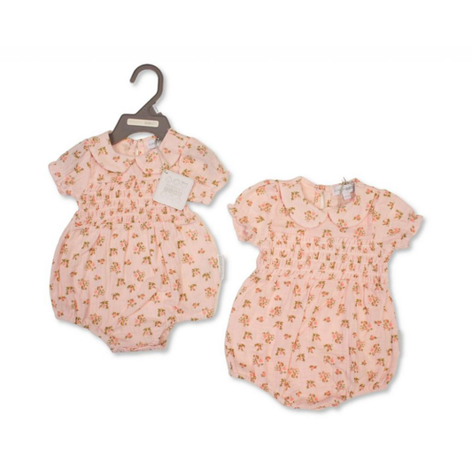 Baby Girls Muslin Floral Rose Romper
