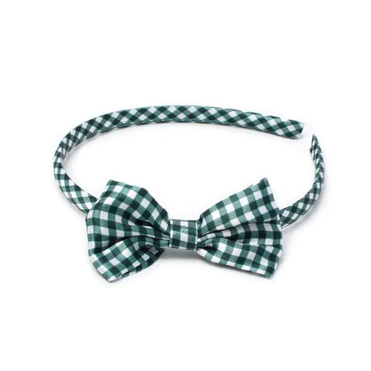 Green Sleepies, Elastics & Gingham Aliceband Set