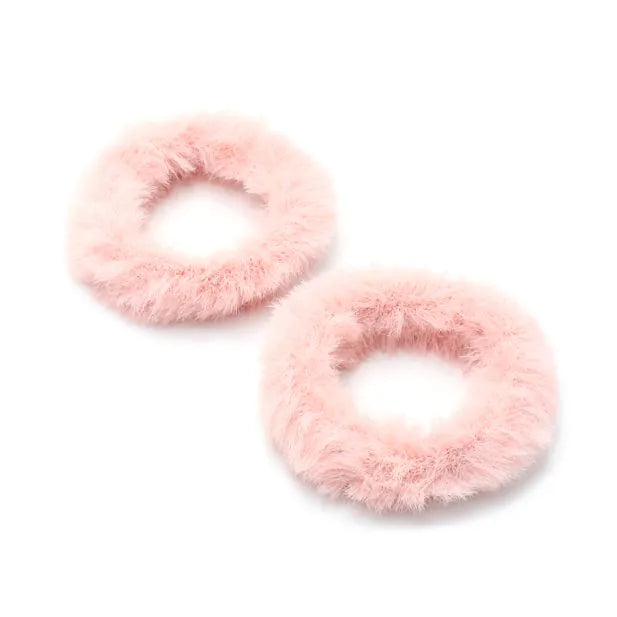 2 Mini Faux Fur Scrunchies