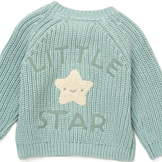 Baby Cotton Knit Cardigan with Embroidery
