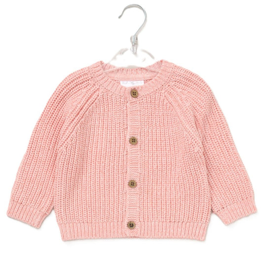 Baby Girls Cotton Knit Cardigan with Embroidery
