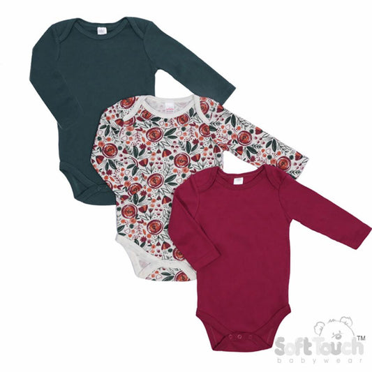 Baby Girls Floral Thermal Bodysuits