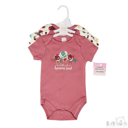 Baby Girls 3 Pack Floral Bodysuits