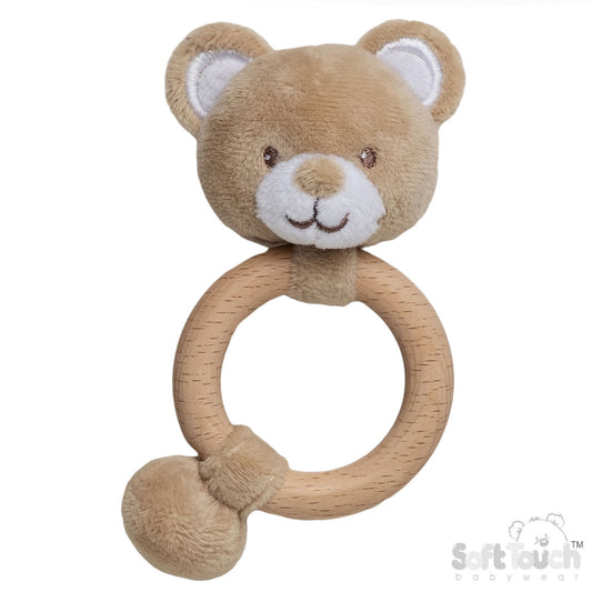 Brown Eco Recycled Bear Rattle Toy