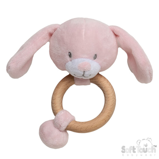 Pink Eco Recycled Bunny Rattle Toy