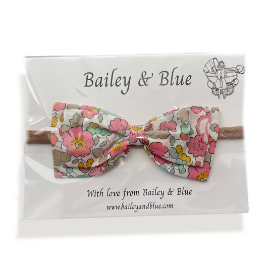 Liberty Betsy - Pink Large Bow Headband