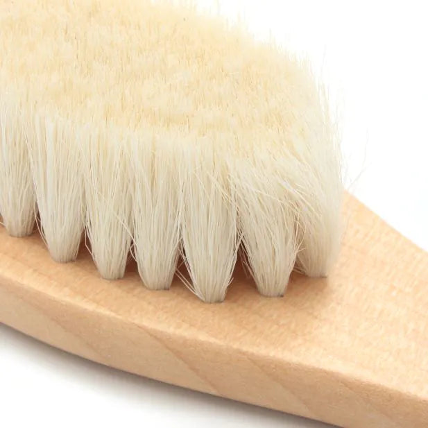 Wooden Baby Brush With Wool Bristles